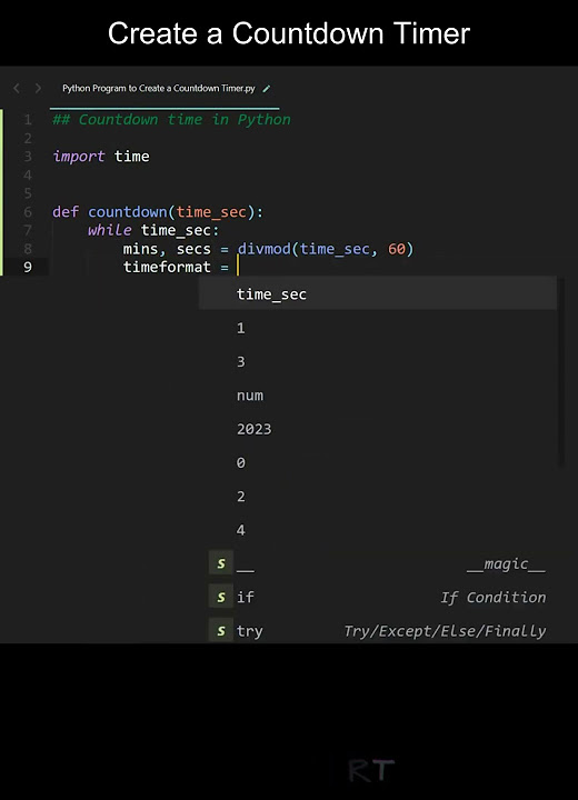 Create a Countdown Timer in Python | Python Examples | Python Coding ...