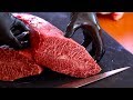 黒毛和牛ウデ肉の小割りと肉磨き