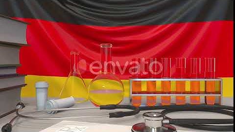 Clinic Laboratory Equipment on German Flag Background | Motion Graphics - Envato elements