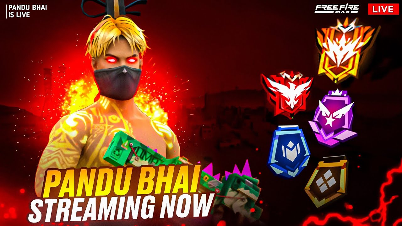 Free Fire Telugu Live - Pandu Free Fire Rank Push - Free Fire Live ...