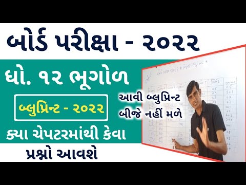 Std 12 Bhugol blueprint 2022 || geography blueprint 2022 board exam || std 12 new blueprint 2022