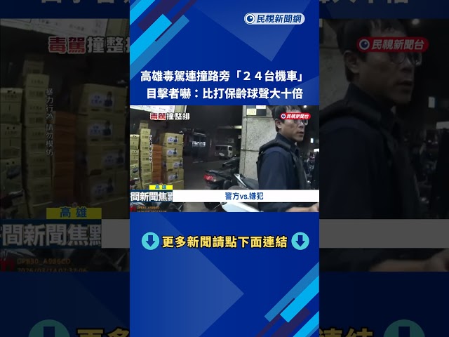 惡劣! 高雄男子毒駕"連撞24輛機車" 巨響嚇壞民眾－民視新聞
