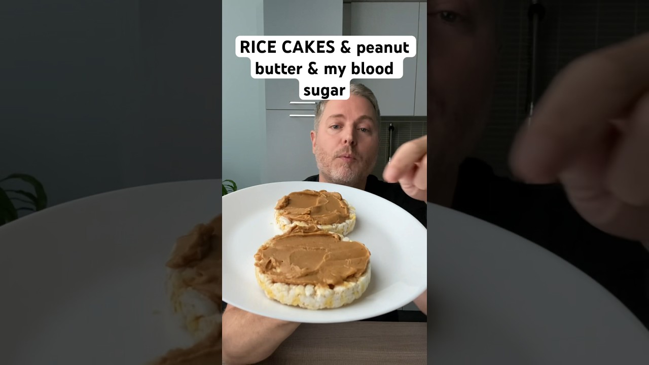 Rice cakes and peanut butter and my blood sugar. #glucoselevels #bloodsugar #ricecake