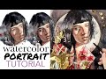 How to paint a watercolor portrait with dramatic light 