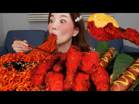 [Mukbang <strong>ASMR</strong>] 핫 치토스 치킨 🍗 핵불닭 볶음면 🔥 Hot Cheetos Chicken &amp;amp; <strong>Nuclear</strong> Buldak Noodles Eatingshow Ssoyoung