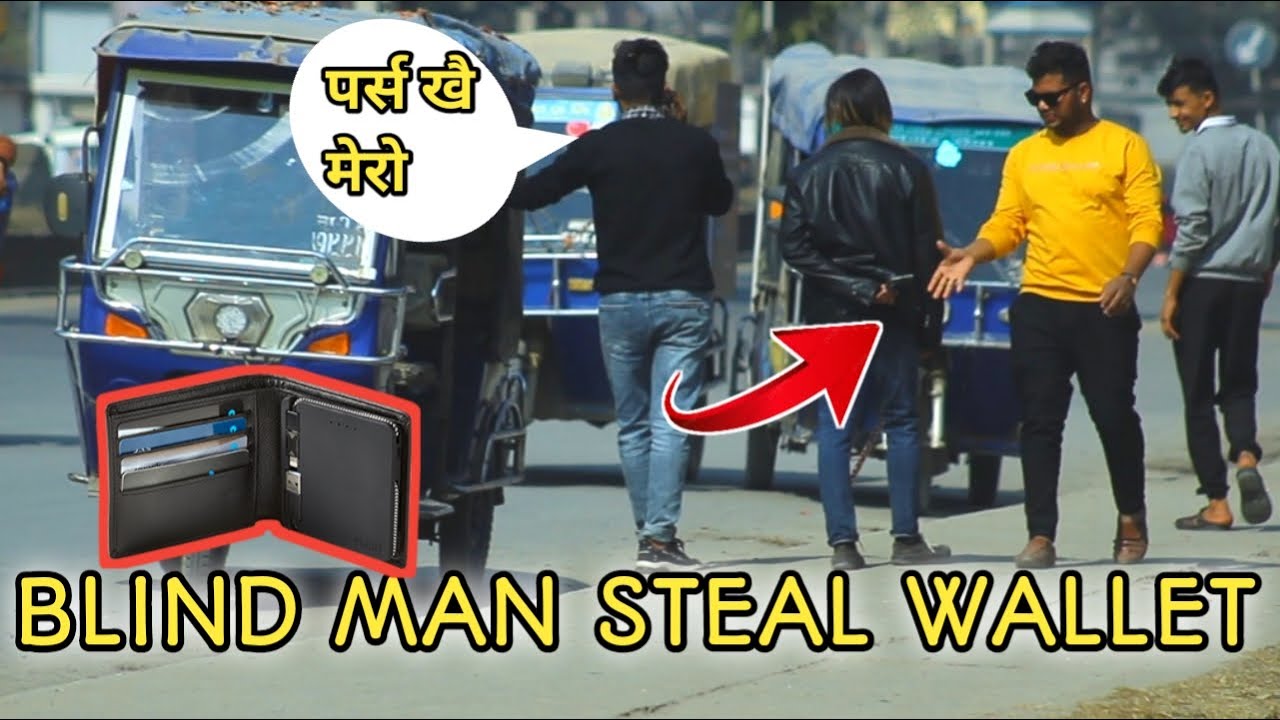 Nepali prank:Blind man steal wallet prank/Awesome Nepalese/Butwal prank