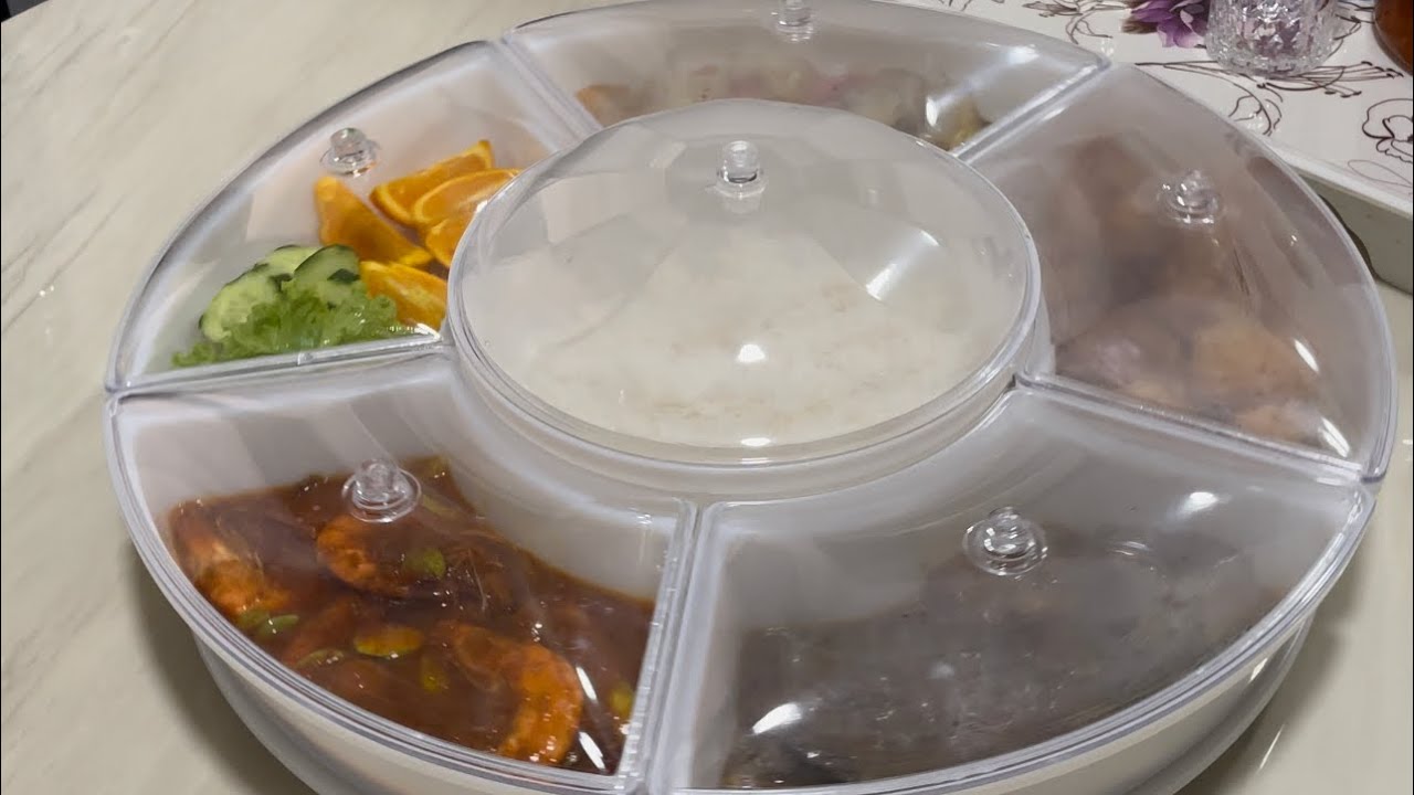 Unboxing Buffet Set Rotate Base | White Color | 6 Slots