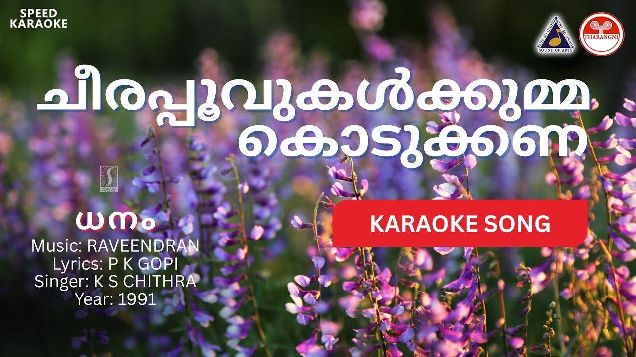 ചീരപ്പൂവുകൾക്കുമ്മ കൊടുക്കണ - ധനം | HD Karaoke | Raveendran | P K Gopi | K S Chithra