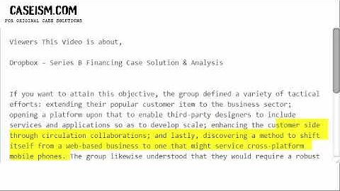 Dropbox – Series B Financing  Case Solution & Analysis- Caseism.com