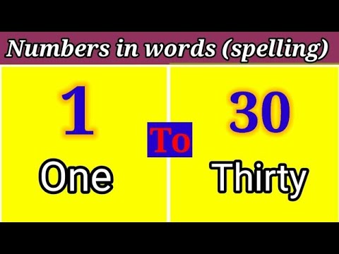 Numbers in words (spelling)/1to30 speling in words in English #numbers ...