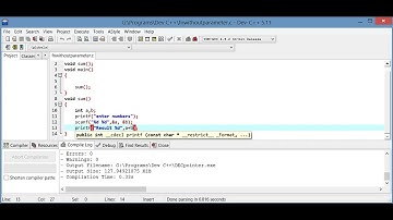 Sum of two numbers using Function with No return No parameter
