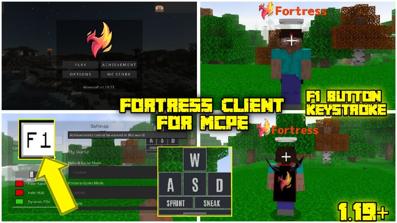 Fortress Client For Mcpe 1.19 (F1 Button , Keystrokes,Fps Booster) Best Client For Mcpe