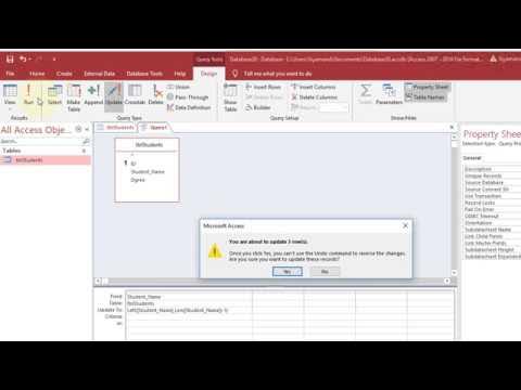 MS Access Update Query Exapmle - YouTube