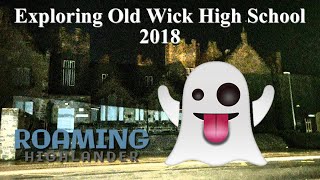 Abandoned Old Wick High School at Night