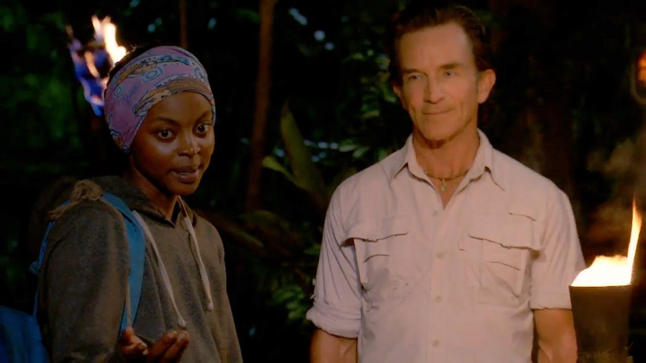 Drea's classic exit from Tribal Council after being voted out (Survivor S42E11)