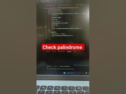 check whether the given string is palindrome or not#coding #recursion # ...
