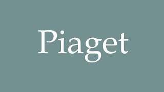 How to Pronounce Piaget Correctly in French