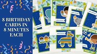 8 Birthday Cards in 8 Minutes Each | Free Cardmaking Class