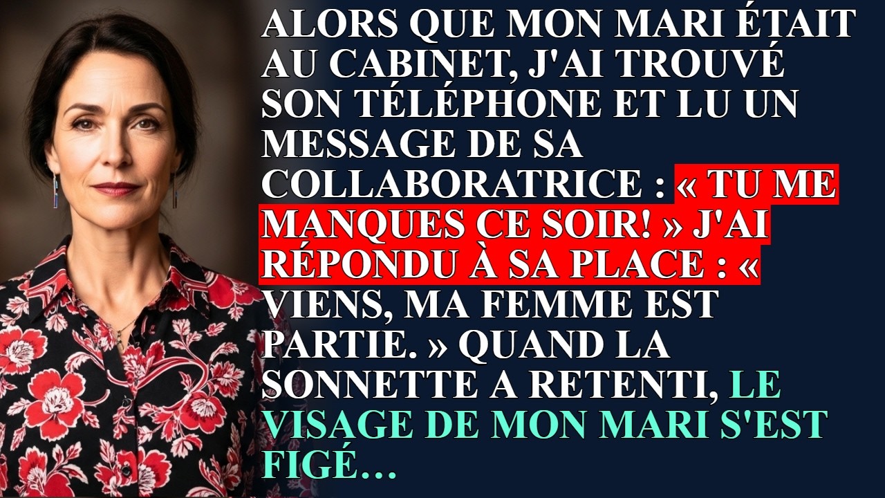 Ce vendredi soir, en rentrant chez moi, j'ai trouvé le téléphone de mon mari oublié sur la table de l'entrée. L'écran s'est allumé : trois messages d'une femme que je connaissais bien. « Tu me...