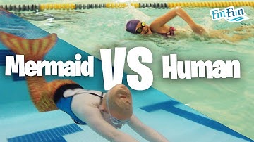 Who Can Swim Faster? | Fin Fun Mermaid Vs. Human