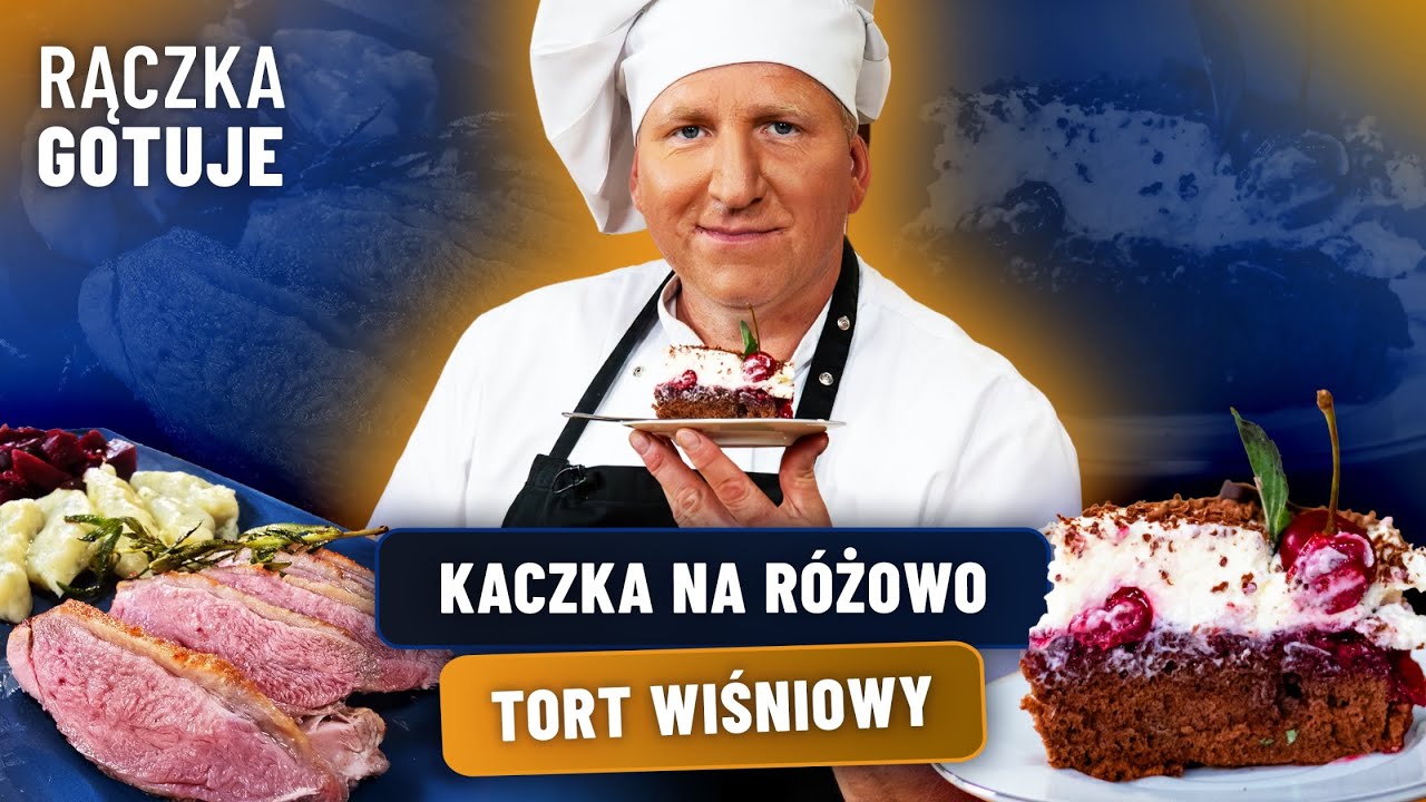 Wiśnia królową odcinka! Tort wiśniowy, pierś z kaczki z buraczkami i kopytkami | RĄCZKA GOTUJE