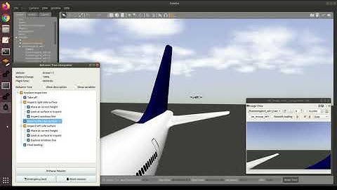 Airplane inspection gazebo with subtitles while using teleoperation mode