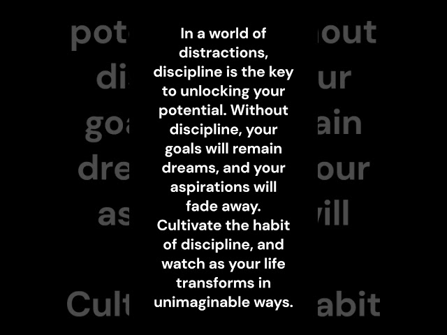 In a World of Distractions, Discipline is the Key (Quotes by AI) class=