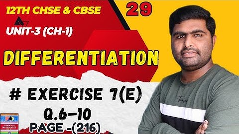 Oefening 7e Vraag 6-10 || Afgeleide door substitutie | Elementen van de wiskunde klas 12 wiskunde...