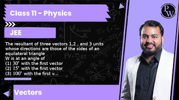 The resultant of three vectors 1,2 , and 3 units whose directions are those of the sides of an eq...