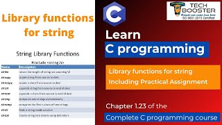 Library functions for string | | Learn C | C Programming Tutorial | Lecture 25