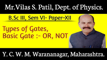 B.Sc.lll Paper- Xll. Introduction of Logic Gate, Types of - OR, NOT.