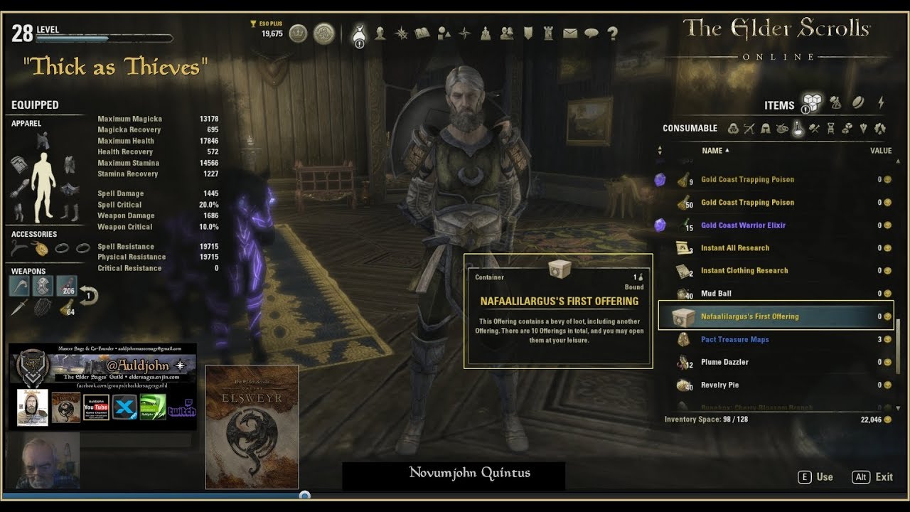 Auldjohn ESO Vid Cap Elsweyr Nafaalilargus' Offerings Surprise Bonuses