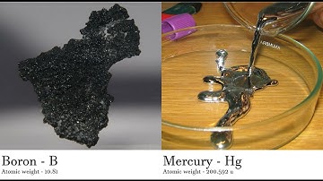 Boron - B vs Mercury - Hg Comparing Element attributes Atoms