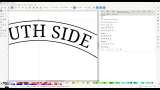 Inkstitch for Inkscape Curved Banner with text