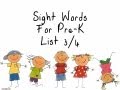 Prekindergarten sight words list 34