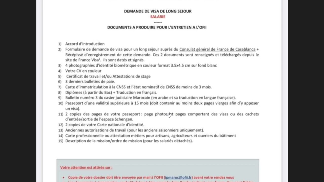 liste des documents à préparer pour le RDV d'Ofii 2023!! الجديد في الوثائق  - YouTube