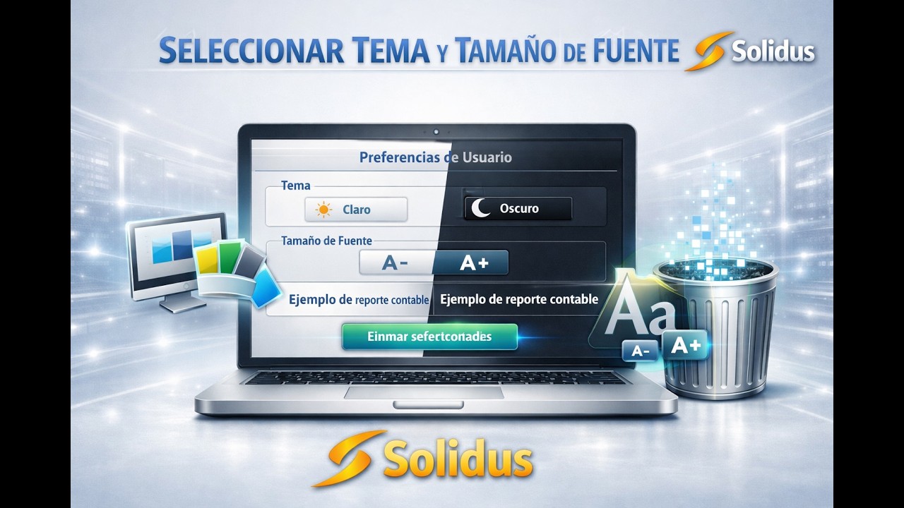 Seleccionar tema y tamaño de fuente