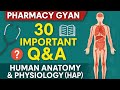 Human Anatomy &amp; Physiology | 30 Most Important Questions &amp; Answers | Pharmacy Gyan