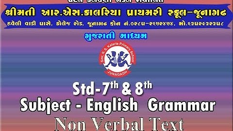 STD 7 & 8 ENGLISH GRAMMAR - NON VERBAL TEXT