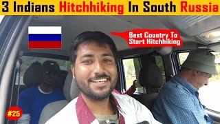 How Russians Treat Group Of Indian Hitchhiker's. First Time Hitchhiking. 🇮🇳🇷🇺