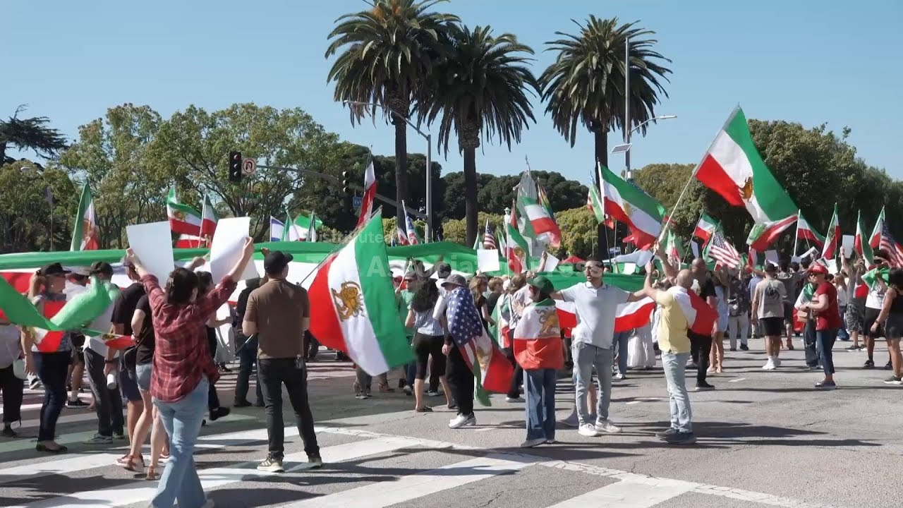 Iranian-Americans and others rally in support of the US and Israel attack on Iran