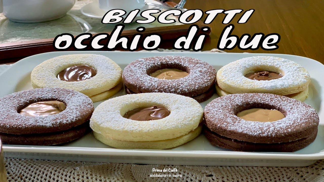 BISCOTTI OCCHIO DI BUE con pasta sablé e crema di nocciola ecco come farli in casa | Prima del Caffè