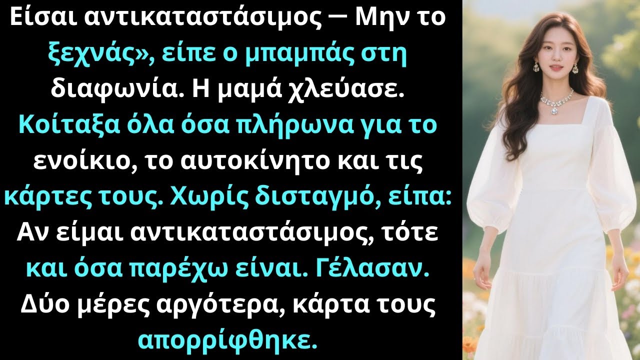 Είσαι αντικαταστάσιμος  Μην το ξεχνάς είπε ο μπαμπάς στη διάρκεια της διαφωνίας Κοίταξα όλα όσα είχα