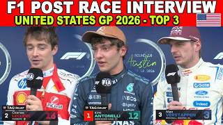 F1 Drivers Post Race INTERVIEW | 2026 United States Grand Prix - Antonelli, Leclerc, Max Verstappen