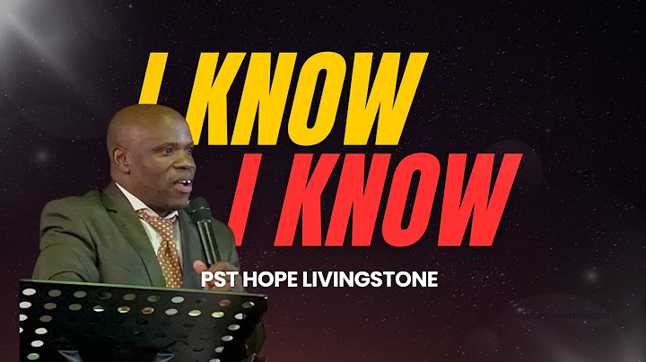 Pastor Hope Livingstone - I KNOW I KNOW - 20 April 2025