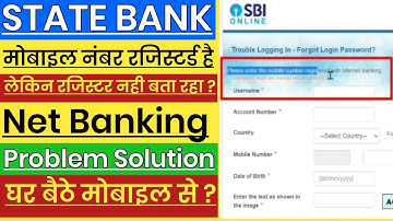 Please Enter the Mobile Number Registered with Internet Banking SBI