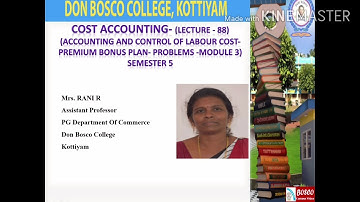 (LECTURE -88) COST ACCOUNTING- (ACCOUNTING AND CONTROL OF LABOUR COST - MODULE 3) B COM S5