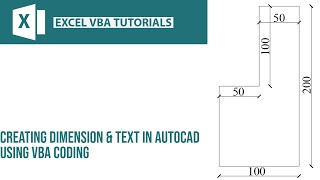 Excel VBA Tutorial, Creating Dimension & Text in Autocad using Simple VBA Code