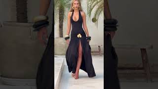 Vacation mode: elevated. Discover the ODELE Bodysuit + SAIRA Maxi Skirt in Black. #babyboo #set