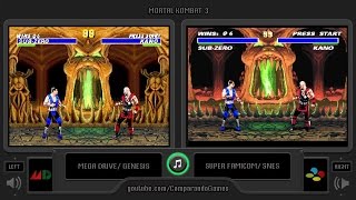 Mortal Kombat 3 (Sega Genesis vs Snes) Side by Side Comparison | Vc Decide